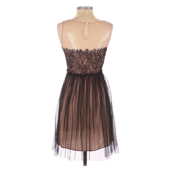PINS AND NEEDLES Black Ivory Mesh Lace Mini Dress - Picture 2 of 5